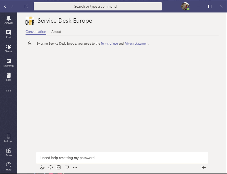 Chime for Microsoft Teams service desk introduction